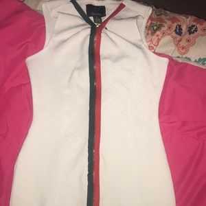 White, Green and Red dress